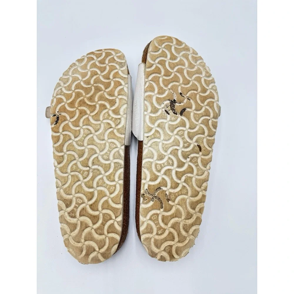 Birkenstock Arizona White Leather Sandals Women's EU 41 US 10 Double Strap